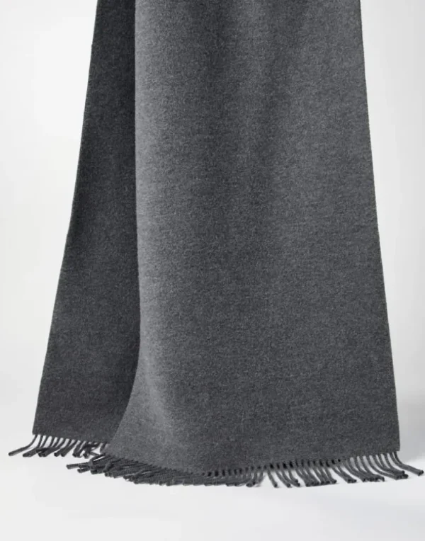 Hooded wool and cashmere knit scarf