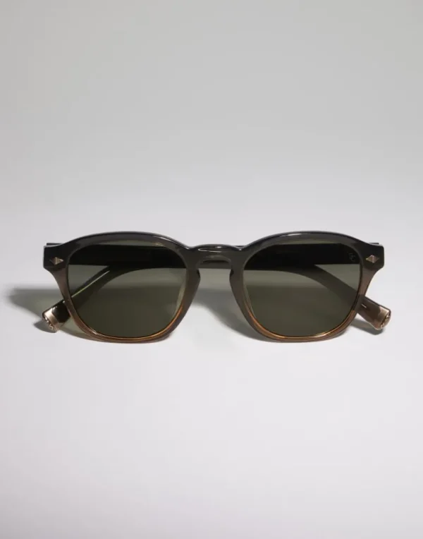 Intarsia Rays acetate sunglasses with polarized lenses