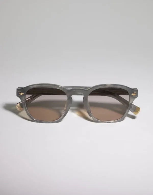 Intarsia Rays acetate sunglasses