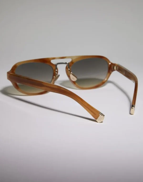 Intarsia Rays acetate sunglasses