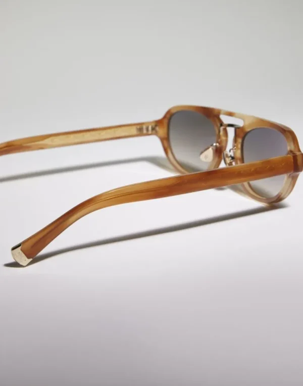 Intarsia Rays acetate sunglasses