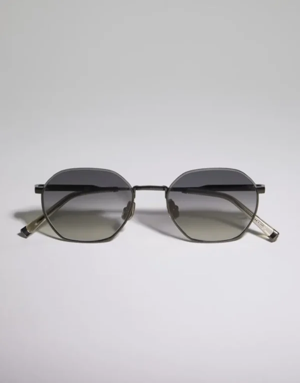 Intarsia Rays titanium sunglasses