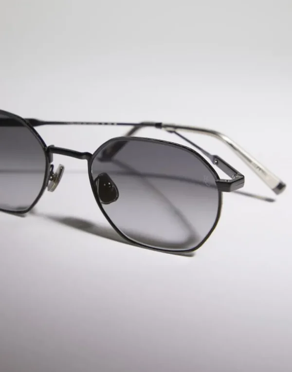 Intarsia Rays titanium sunglasses