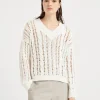 Jute and cotton cable & mesh sweater