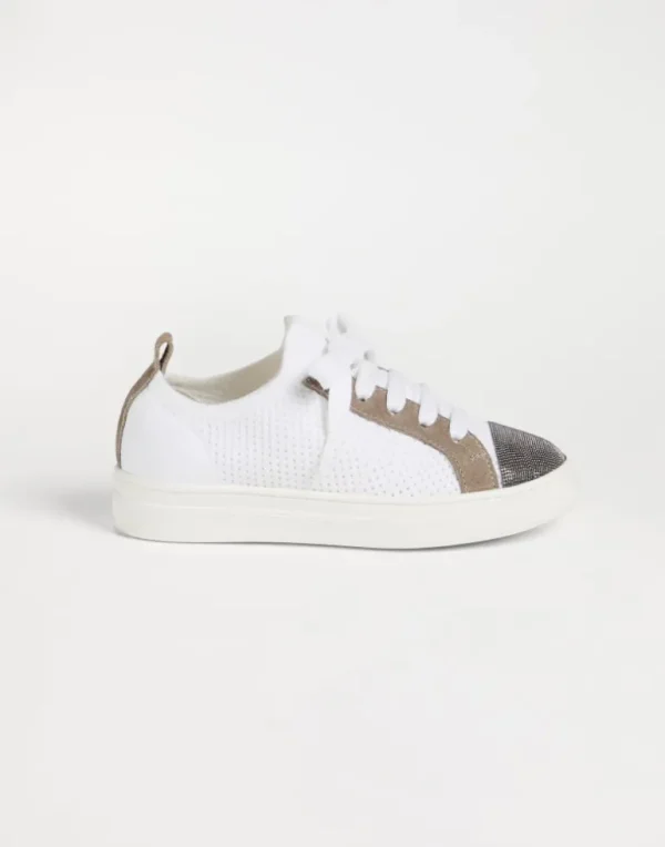 Knit and suede sneakers with monili