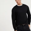 Lightweight cashmere and silk crew neck sweater