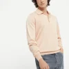 Lightweight cashmere, silk and linen knit polo shirt