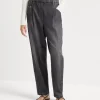 Lightweight denim five-pocket trousers