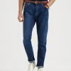 Lightweight denim leisure fit five-pocket trousers