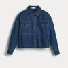 Lightweight denim shirt with monili