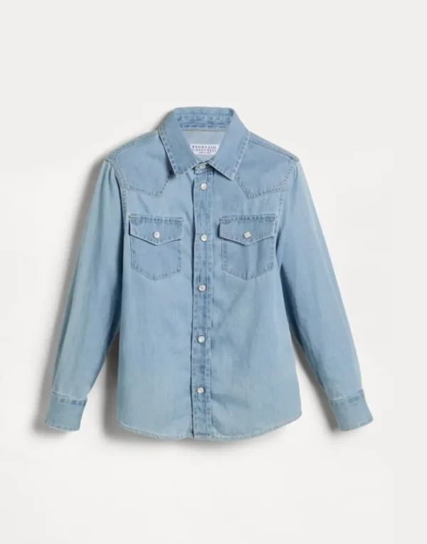 Lightweight denim western shirt