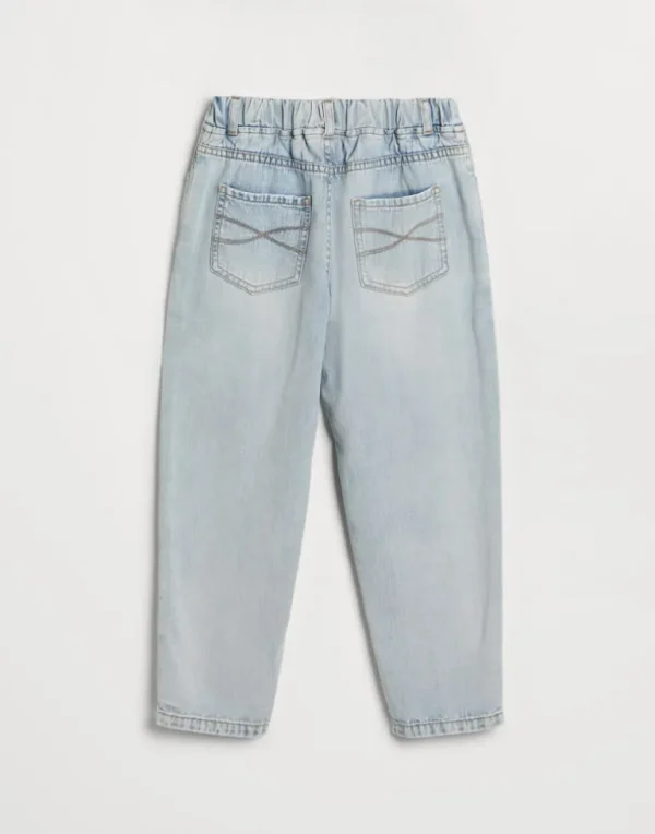 Lightweight old denim trousers