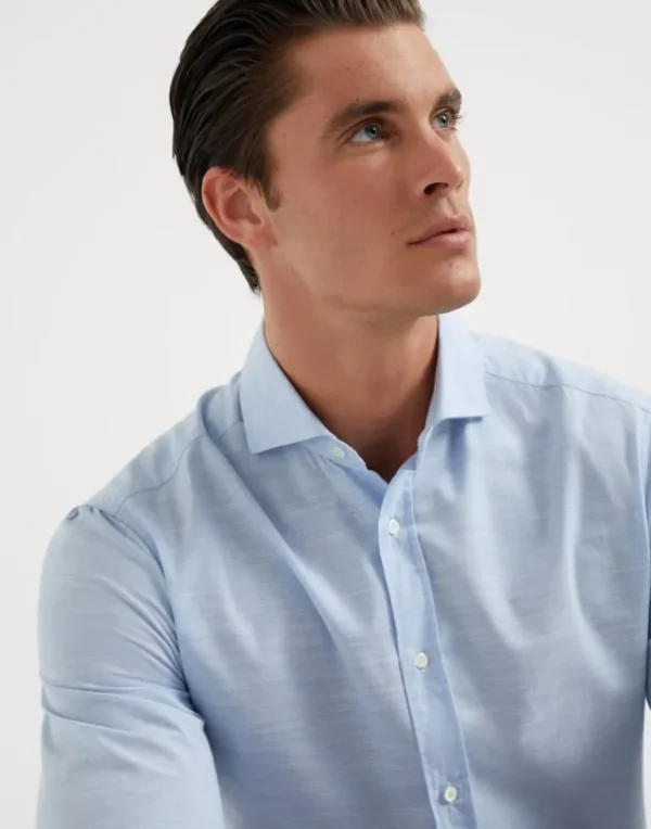 Lightweight Oxford basic fit shirt with spread collar