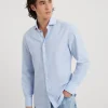 Lightweight Oxford slim fit shirt with spread collar