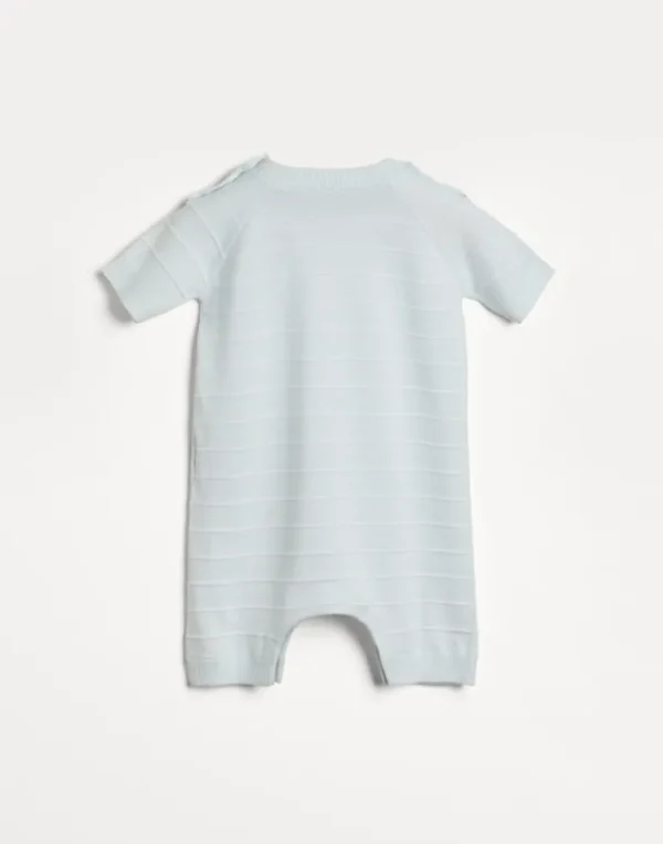 Lightweight striped cotton Baby Bernie knit sleepsuit