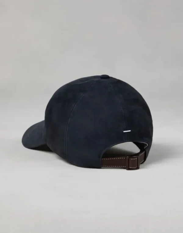 Lightweight suede baseball cap with embroidered logo