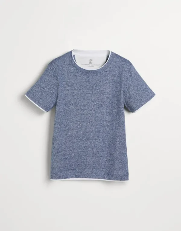 Linen and cotton jersey T-shirt