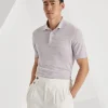 Linen and cotton knit polo