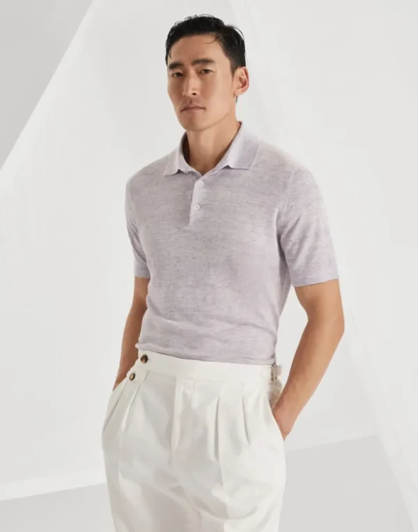 Linen and cotton knit polo