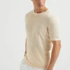 Linen and cotton knit T-shirt