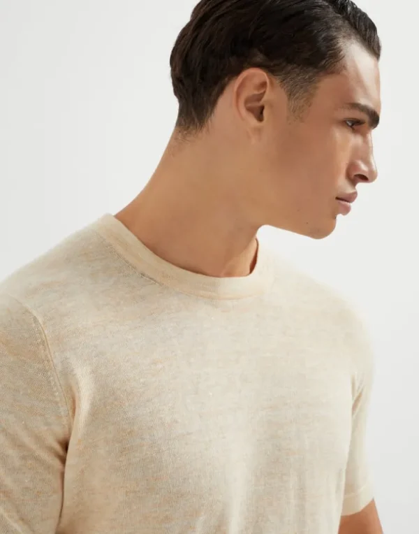 Linen and cotton knit T-shirt