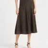 Linen, cashmere and silk dazzling texture knit skirt