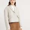 Linen cover outerwear blazer with monili