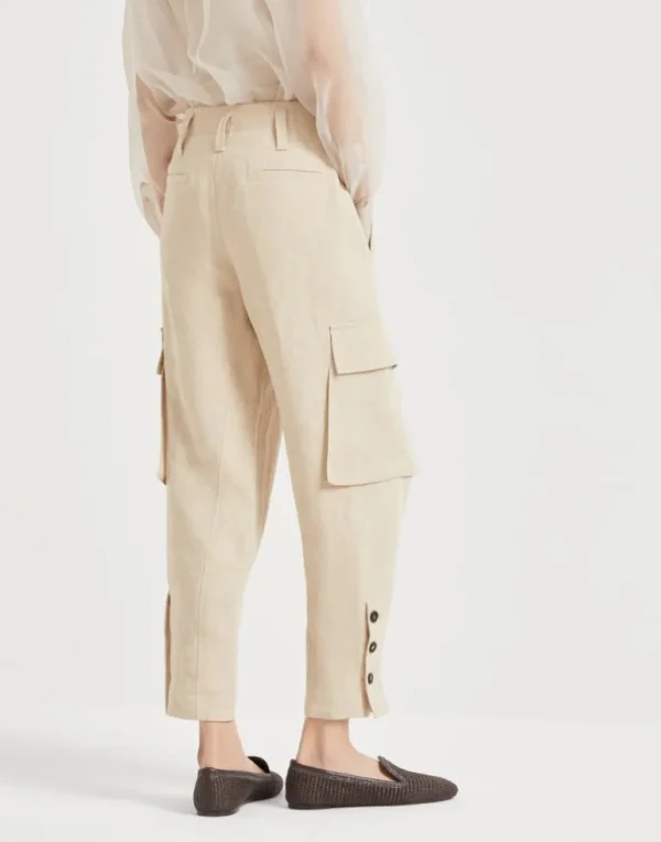 Linen panama explorer cargo trousers