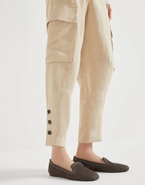 Linen panama explorer cargo trousers