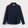 Linen shirt with button-down collar