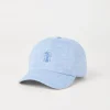 Linen sparkling canvas baseball hat with embroidered logo