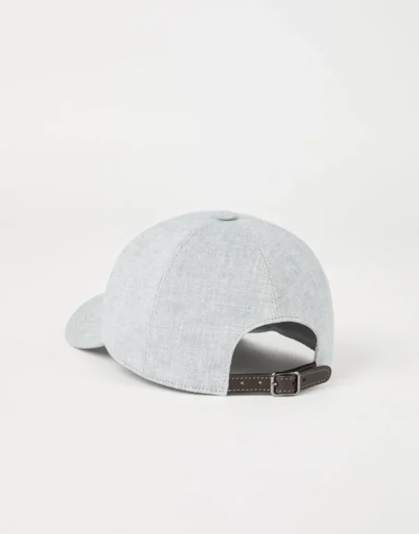 Linen sparkling canvas baseball hat with embroidered logo