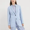 Linen sparkling canvas blazer with monili