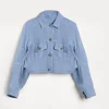 Linen sparkling canvas outerwear jacket with monili