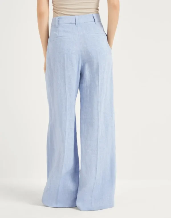 Linen sparkling canvas sartorial wide trousers