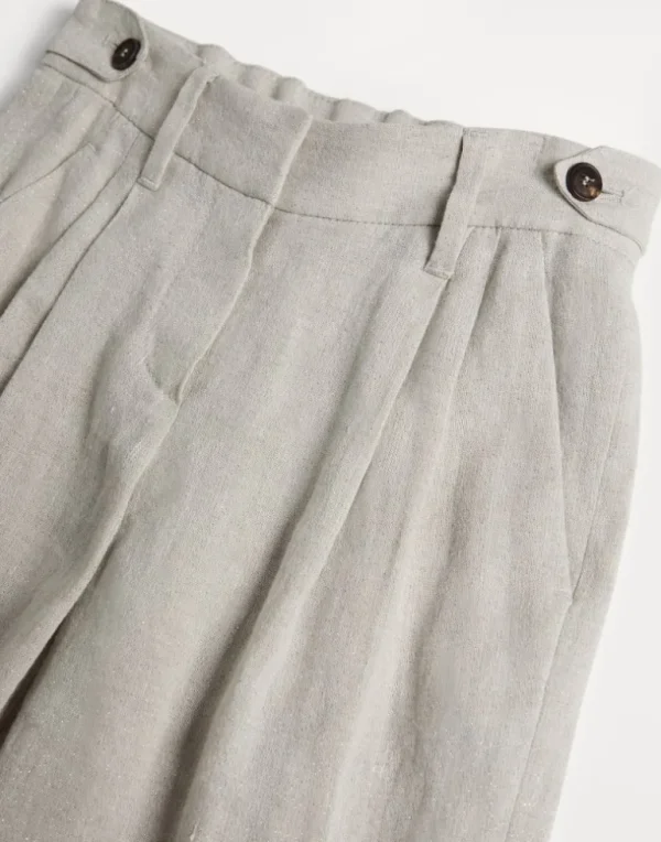 Linen sparkling canvas sartorial trousers