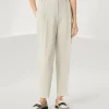 Linen sparkling canvas slouchy trousers with monili