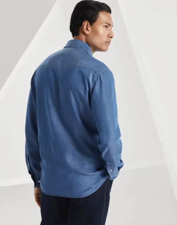 Lyocell lightweight denim easy fit Western shirt