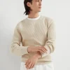 Malfilé cotton English rib sweater with raglan sleeves