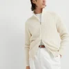 Malfilé cotton English rib cardigan with zipper