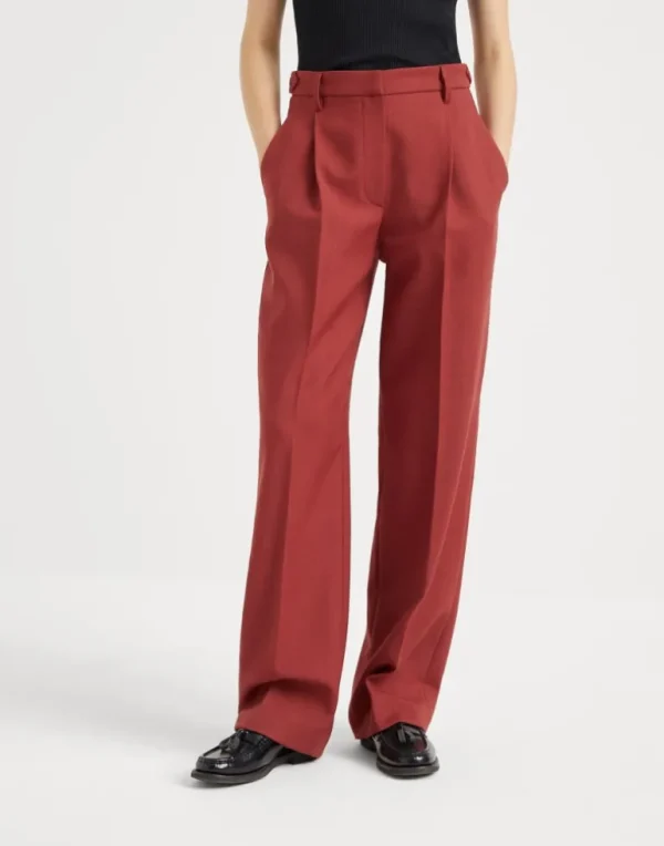 Malfilé virgin wool twill relaxed tailored trousers