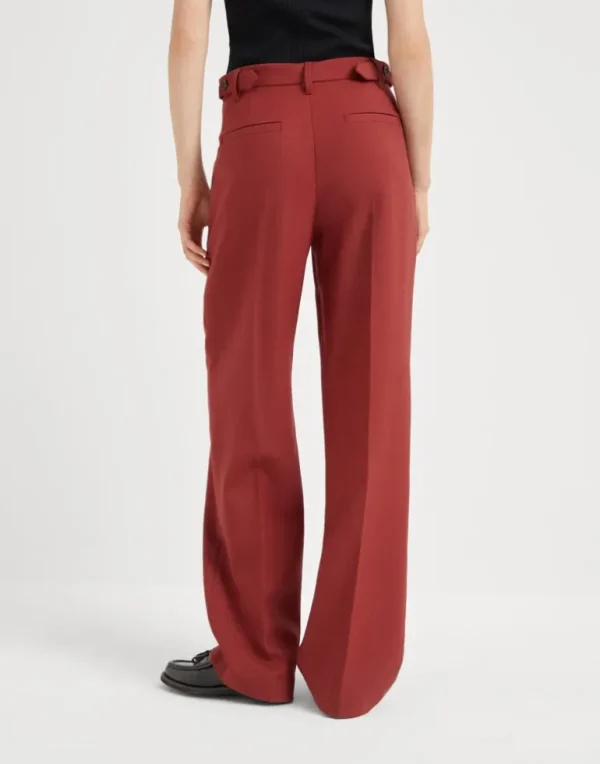 Malfilé virgin wool twill relaxed tailored trousers