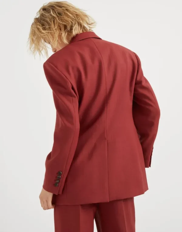 Malfilé virgin wool twill blazer with monili