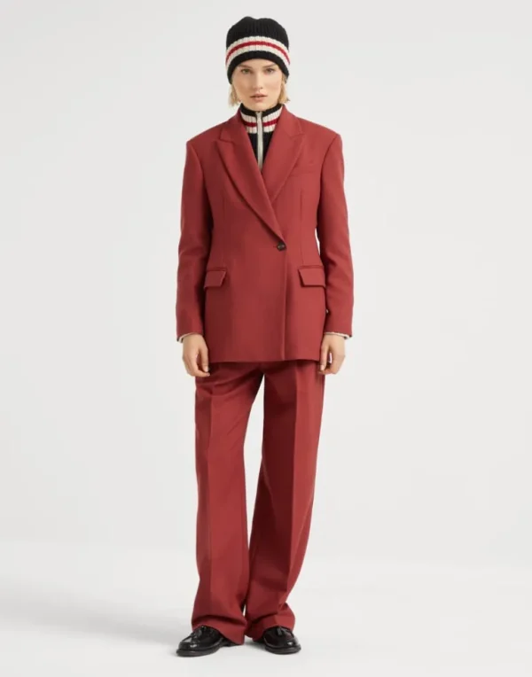 Malfilé virgin wool twill relaxed tailored trousers