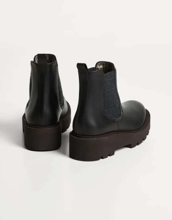 Matte calfskin Chelsea boots with monili