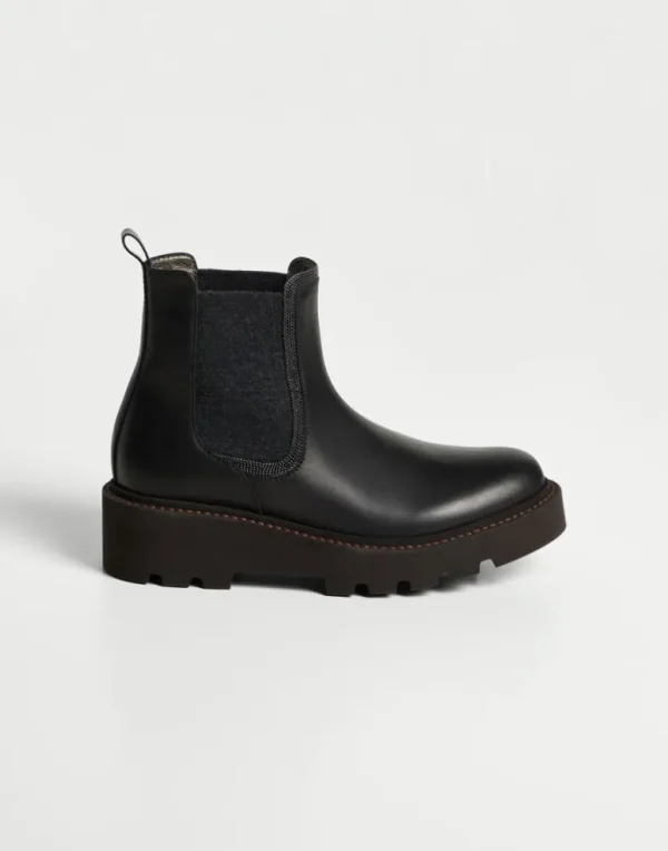 Matte calfskin Chelsea boots with monili