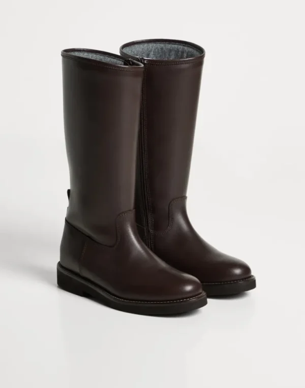 Matte calfskin equestrian boots