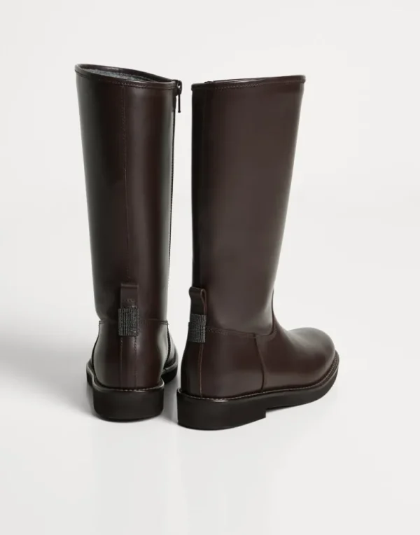 Matte calfskin equestrian boots