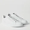 Matte calfskin sneakers with precious detail