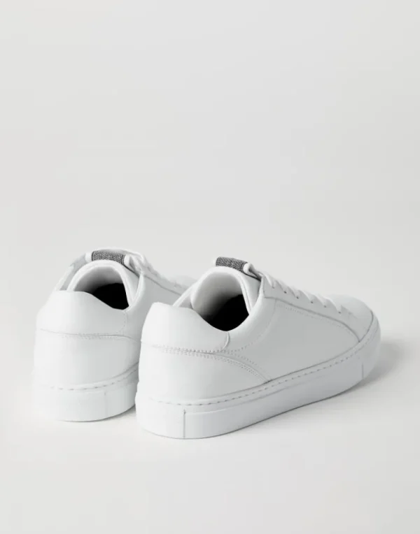 Matte calfskin sneakers with precious detail